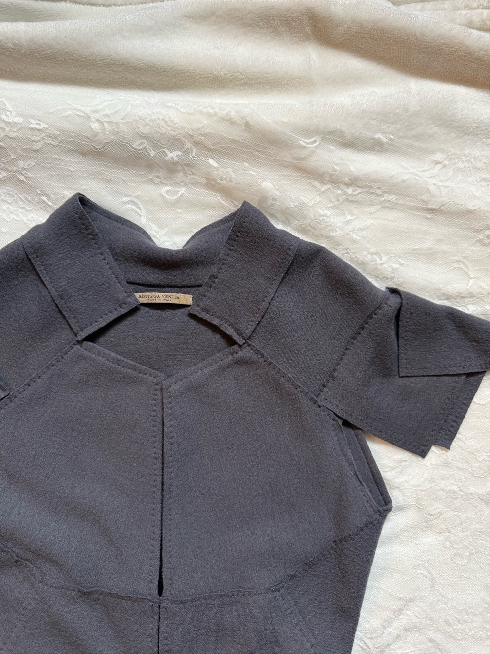 Vintage Bottega Veneta Grey Sculptural Architectural Top Made in Italy - Picture 2 of 9